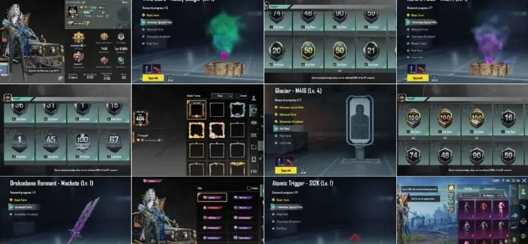 PGM555 Glacier M416 Lvl 4, X Suit Dravion Bintang, Overachiever, 12 Mythic Sets (G)